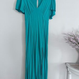 Elegant Teal Maxi Dress